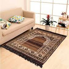 KETOSTICS® Chenille Soft Muslim Prayer Mat/Janamaz Mat, Foldable 4x2 feet (Brown LINE) : Amazon.in: Home & Kitchen