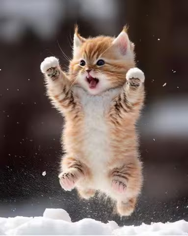 Cat-Jump-for-Joy-Snow