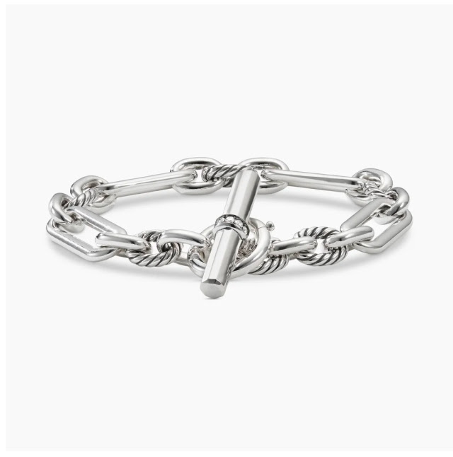 Lexington Chain Bracelet Sterling Silver with Diamonds, 9.8mm