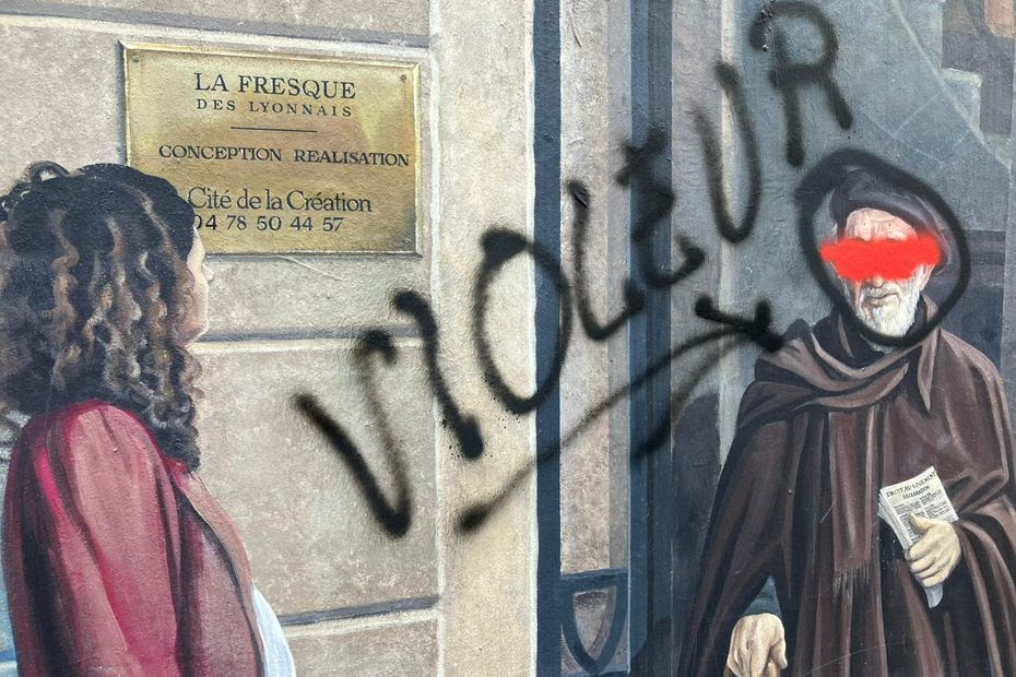 'Violeur', le portrait de l'abbé Pierre tagué sur la fresque des Lyonnais, 'ça devait arriver'