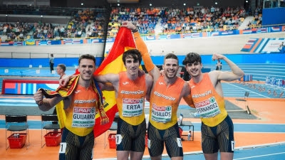 AMP.- Atletismo/Europeo.-  España cierra el Europeo 'indoor' en cuatro medallas con la guinda del 4x400