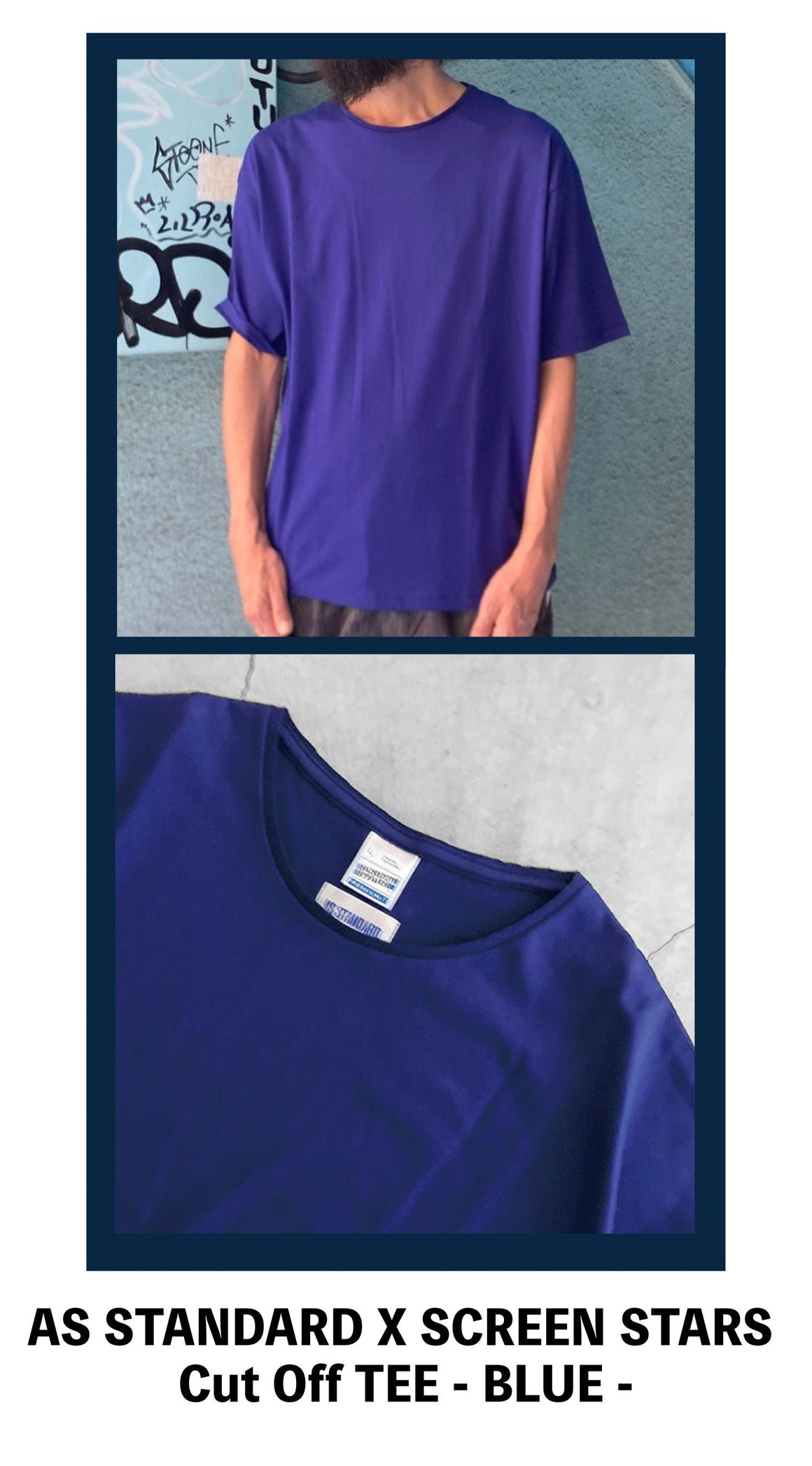 AS STANDARD X SCREEN STARS アズスタンダード x スクリーンスターズ  Cut Off  TEE - NAVY -