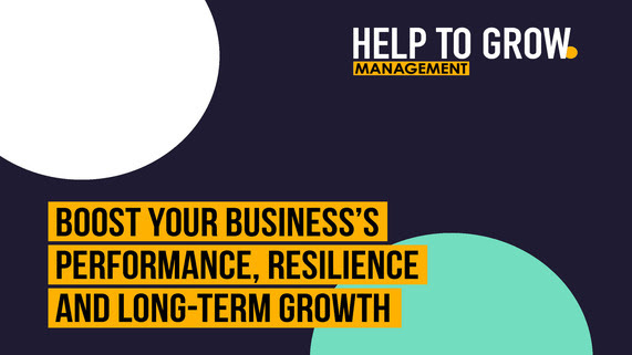 Front cover snippet of UWE's Help to Grow Management course brochure, captioned: 'Boost your business's performance, resilience and ling-term growth'.