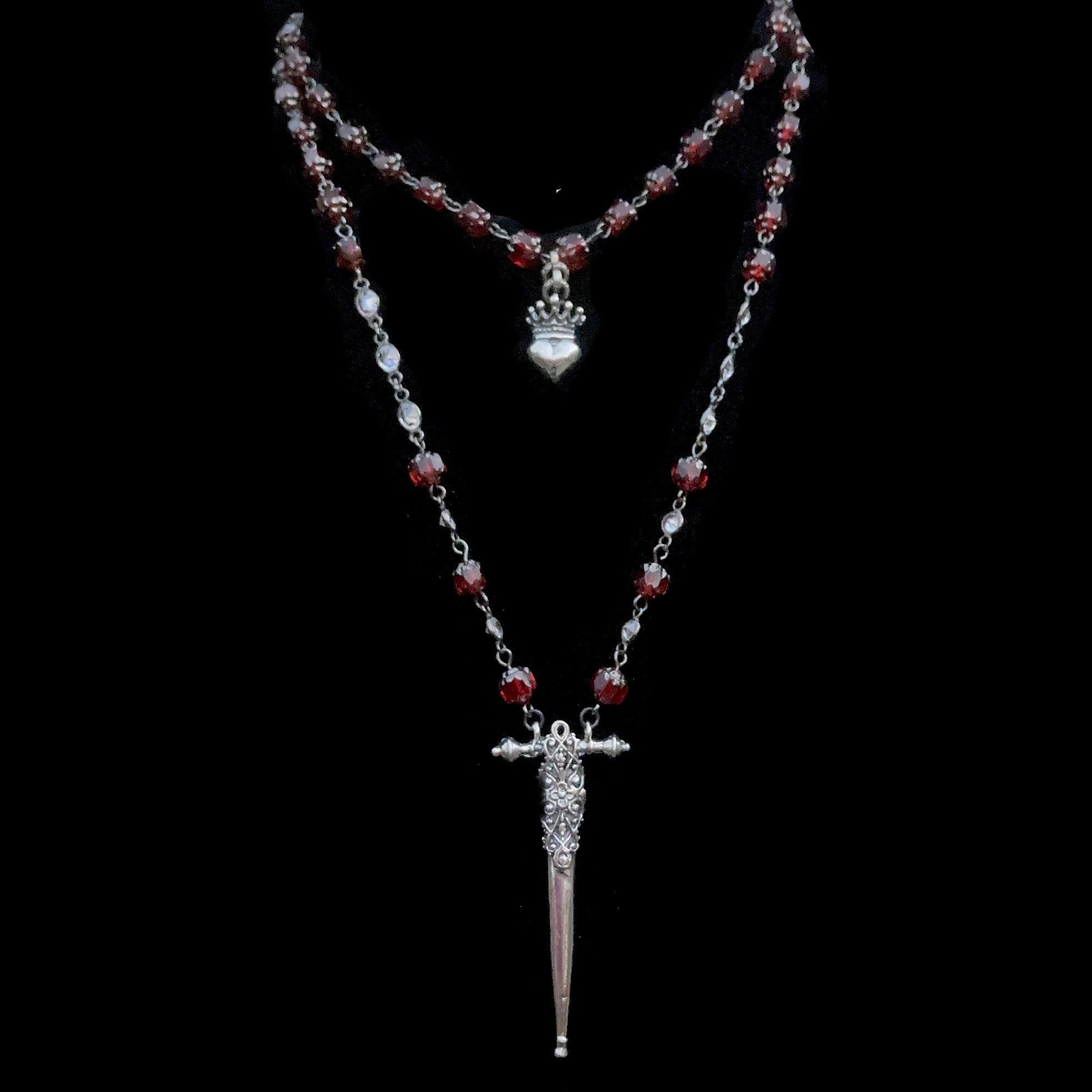 Image of The Ritual Fierbois Sword in Ruby Red & Sterling Silver