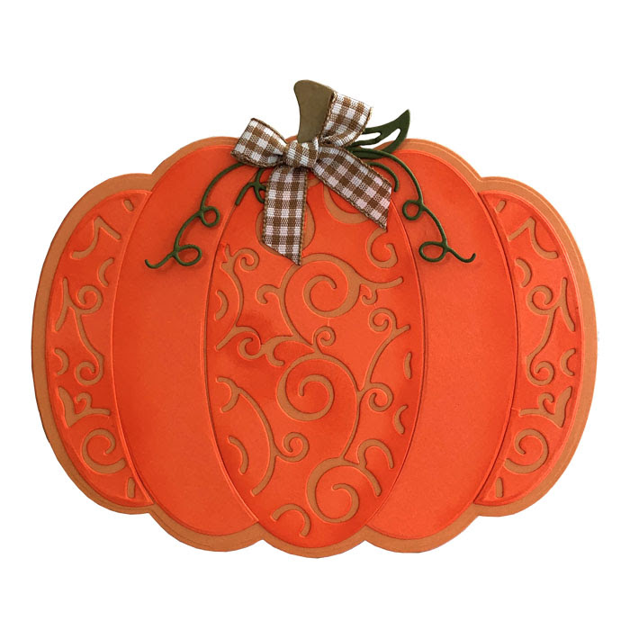 Image of Fancy Pumpkin A2 Shaped Card Fold-it Die Set