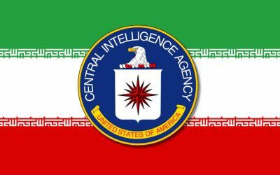 CIA imposed over Iranian flag.