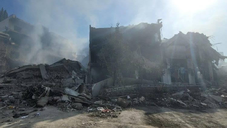 La distruzione della città di Nabatiyeh, nel sud del Libano (Afp)