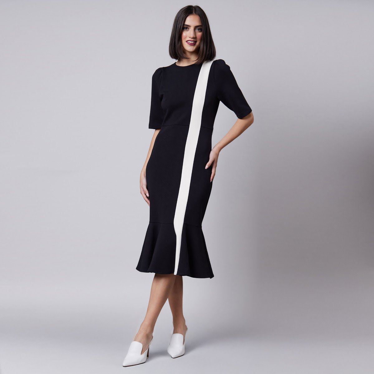 Image of Daphne Fishtail Dress Black