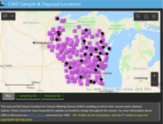 Map of Wisconsin with testing and carcass disposal locations