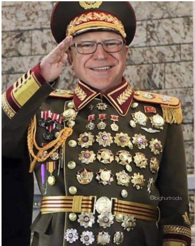 Tim Walz dressed a Generalissimo.