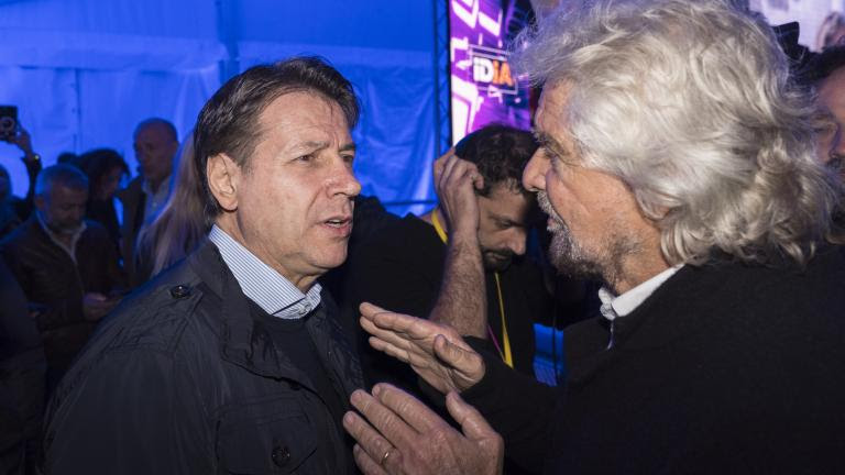 GIUSEPPE CONTE, PRESIDENTE DEL MOVIMENTO 5 STELLE, BEPPE GRILLO, COMICO E POLITICO - M5S, BEPPE GRILLO CHIEDE FORMALMENTE LA RIPETIZIONE DELLA VOTAZIONE - FOTO ARCHIVIO - fotografo: IMAGOECONOMICA