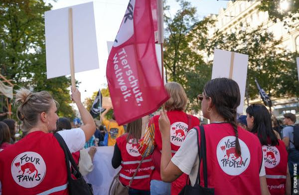 FOUR PAWS / VIER PFOTEN attend the climate strike in Vienna.