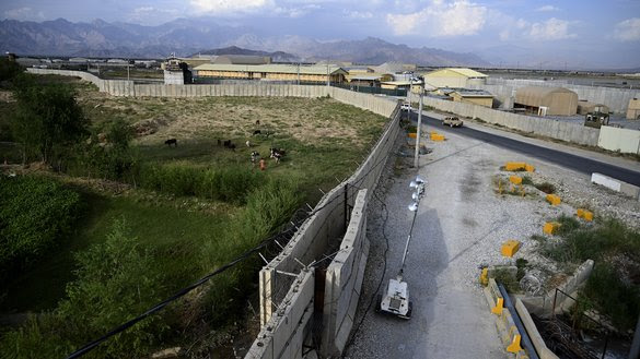 The Bagram air base, 70km north of Kabul, is pictured last July 5 after all US and NATO troops withdrew. [Wakil Kohsar/AFP]