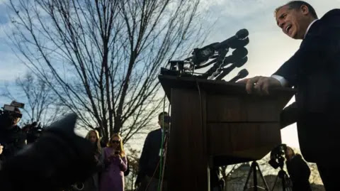 Getty Images Hunter Biden addresses reporters on Capitol Hill