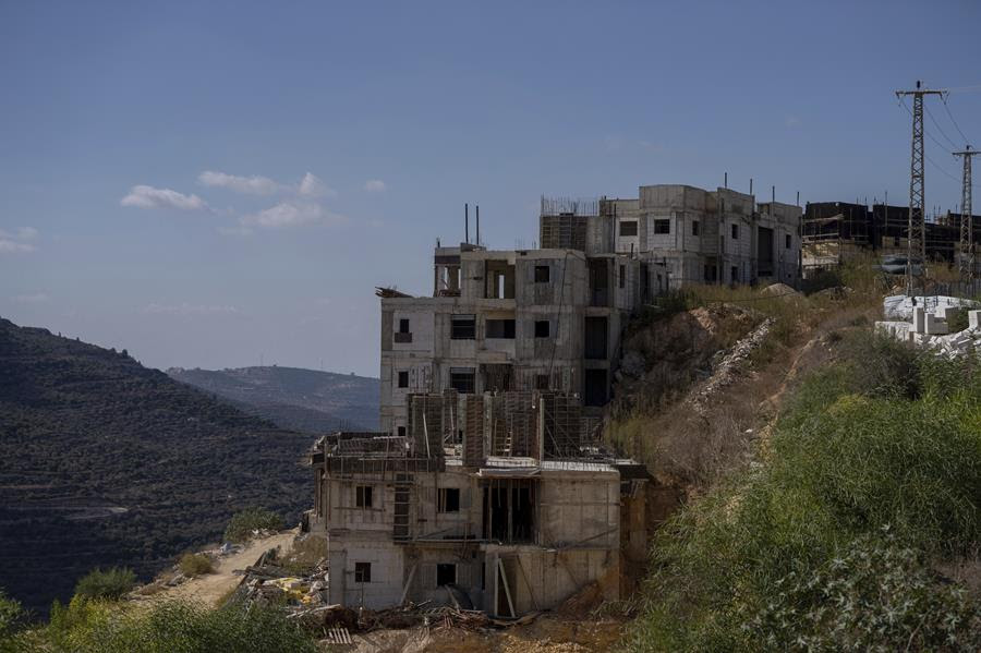 A housing construction site in the West Bank.