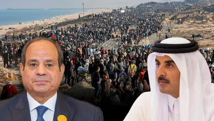 L'émir du Qatar Al-Thani et le président égyptien El-Sisi