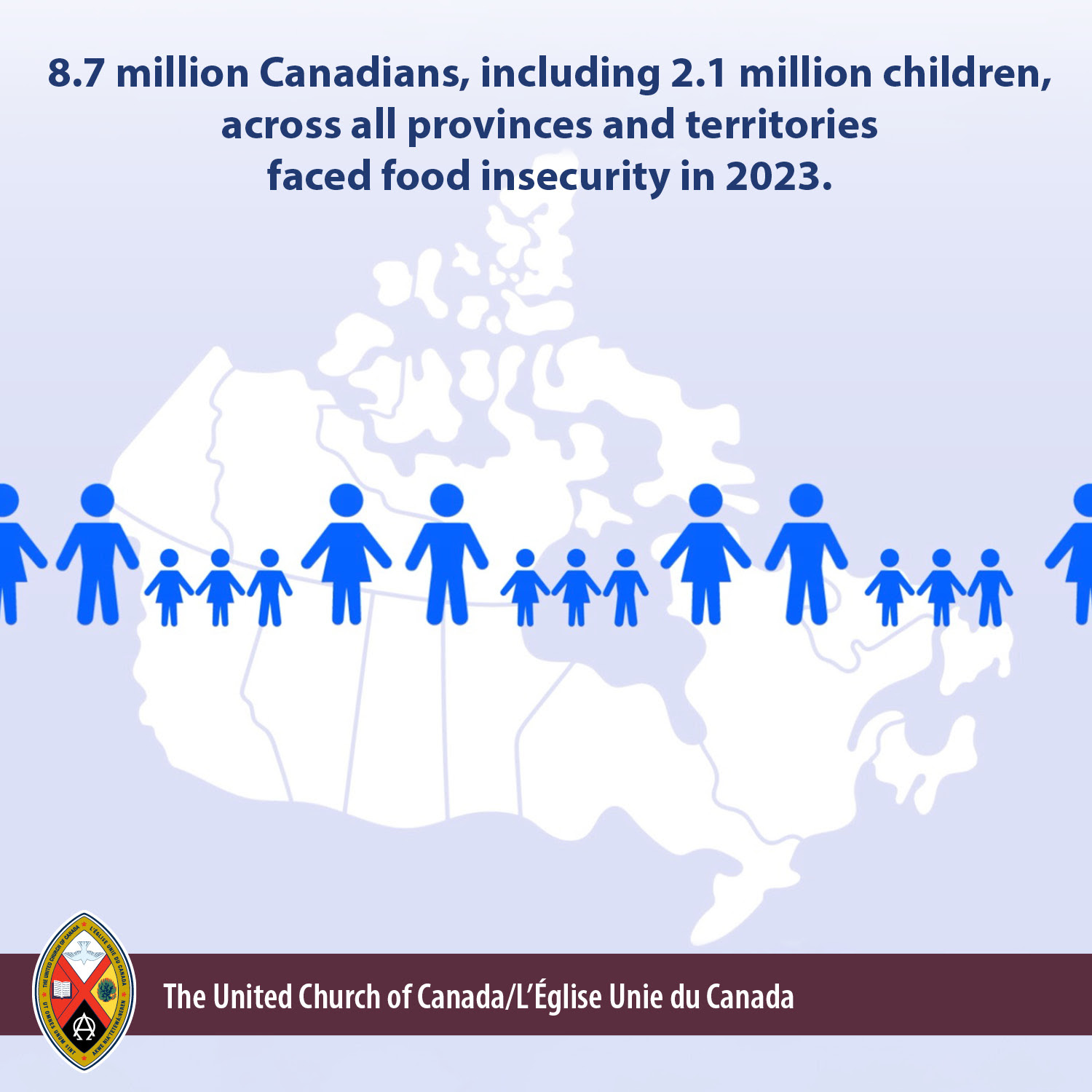 8.7 Million Canadians, including 2.1 Million children, across all provinces and territories faced food insecurity in 2023.