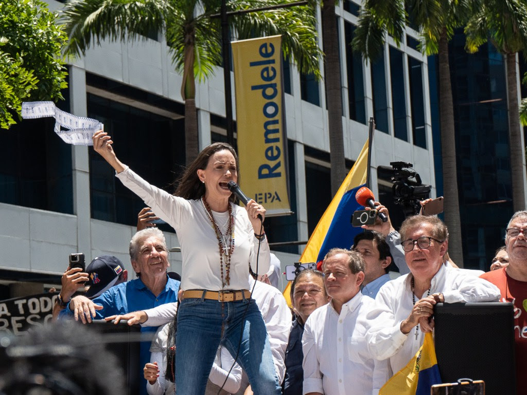 María Corina Machad protesta 28 agosto