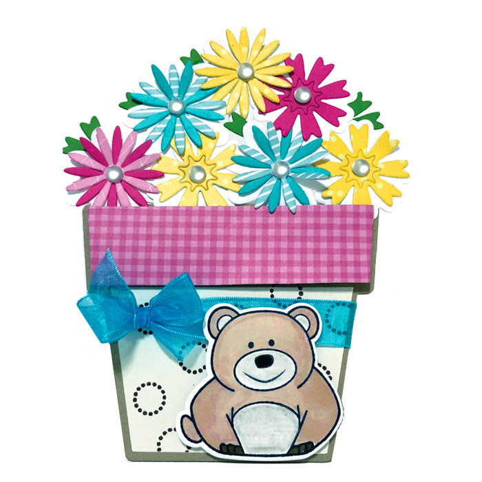 Image of Flower Pot A2 Shaped Card Fold-it Die Set