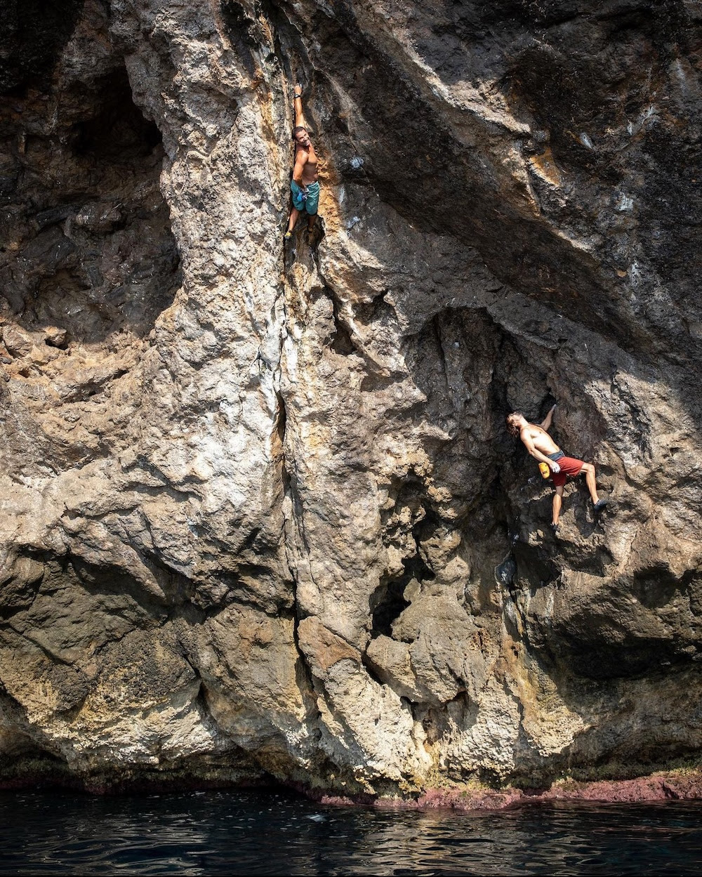 Chris and Miquel on their projects in the cave