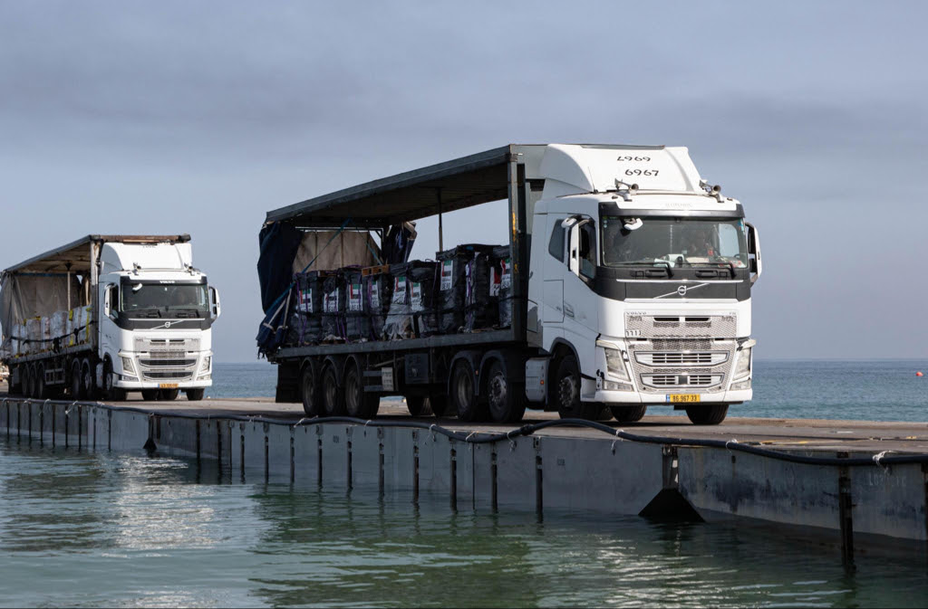 Humanitarian assistance is moved through maritime corridor.