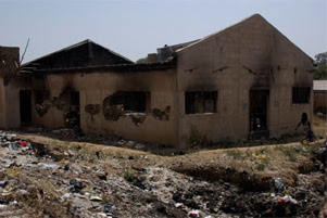 A house has been destroyed by fire.