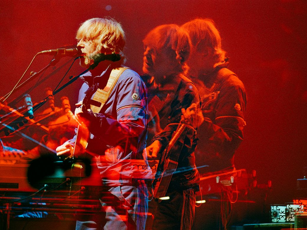 A photograph of one of the band members of Phish.