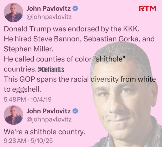 Hypocrite John Pavlovitz who compalins about Trump usage then does the same thing.