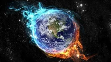 Global Warming Planet Earth Fire Concept