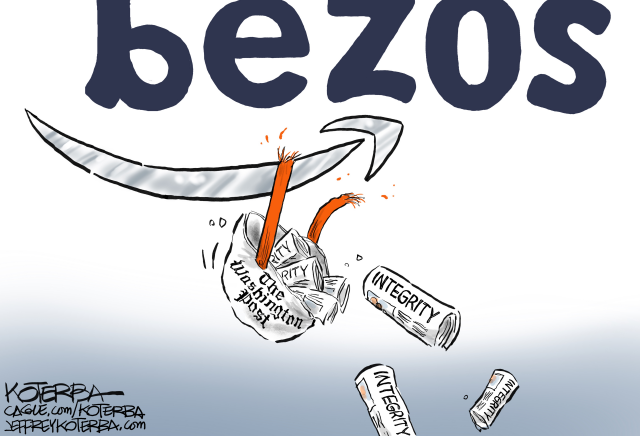 Bezos Kills WaPo Endorsement  by Jeff Koterba, <a href=