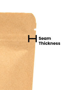 Side seams are measured by how much space is between the usable space and the edge of the bag's outer dimensions. 