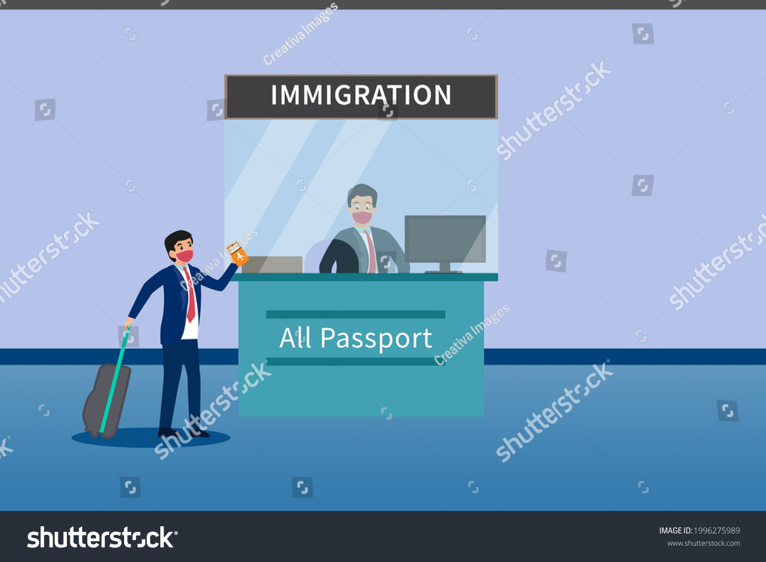 stock-vector-immigration-vector-concept-businessman-standing-on-the-immigration-counter-checkpoint-in-airport-1996275989 image