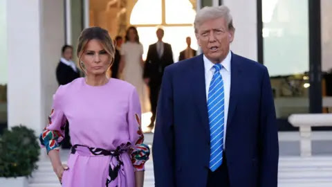 Getty Donald and Melania Trump in April
