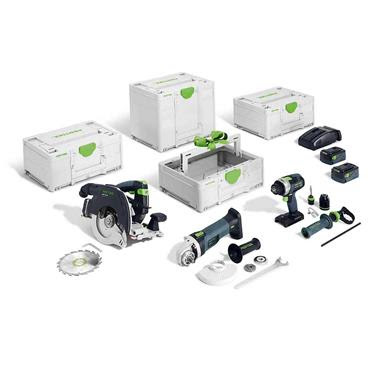 Image of FESTOOL 578029 HKC 55/TPC 18/AGC 18/TB M 137 Timber Construction Cordless Combo Set