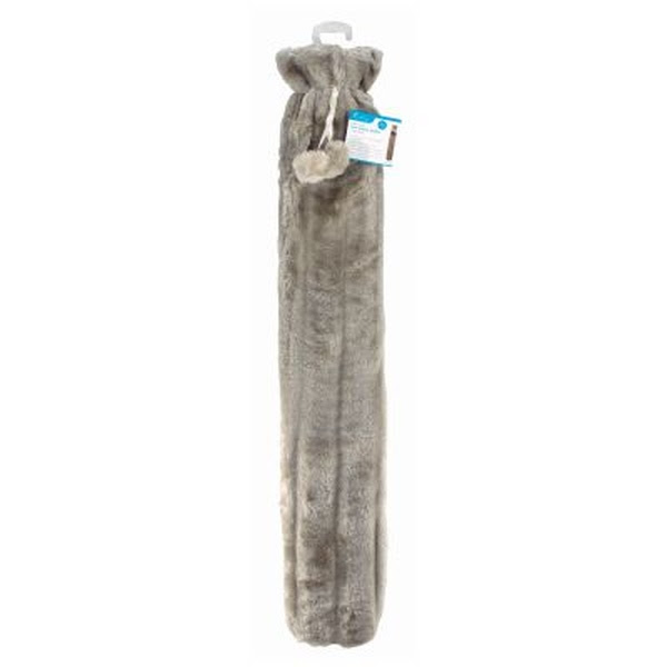 Image of Ashley Faux Fur Long Hot Water Bottle - Light Grey