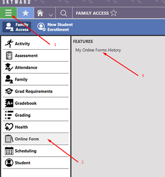 Image of Online Forms History in Skyward