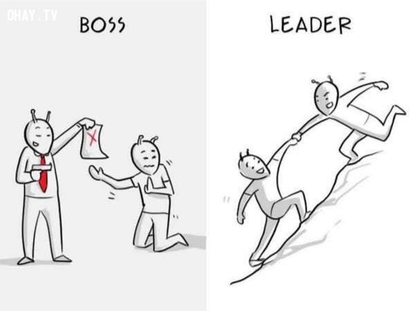 6. Boss đưa ra mệnh lệnh giao việc. Leader cùng bạn hoàn thành công việc.,boss,leader,khác biệt giữa boss và leader
