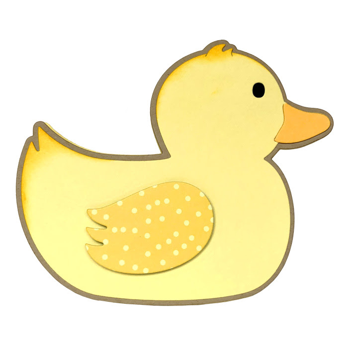 Image of Rubber Duckie A2 Shaped Card Fold-it Die Set