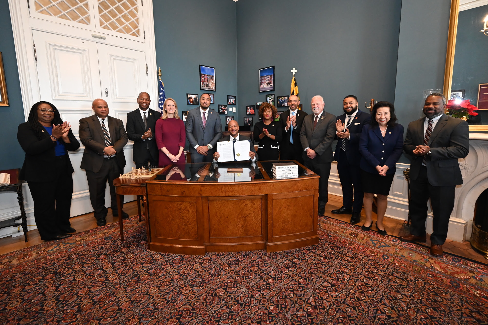 Group with Governor Wes Moore in his office