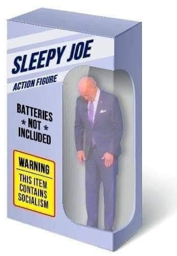 Fake action figure of "Sleepy Joe."