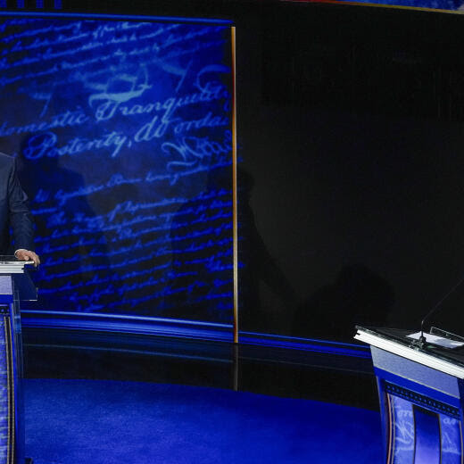 Republican presidential nominee former President Donald Trump and Democratic presidential nominee Vice President Kamala Harris participate during an ABC News presidential debate at the National Constitution Center in Philadelphia, Tuesday, Sept. 10, 2024. (AP Photo/Alex Brandon)
Donald Trump,Kamala Harris