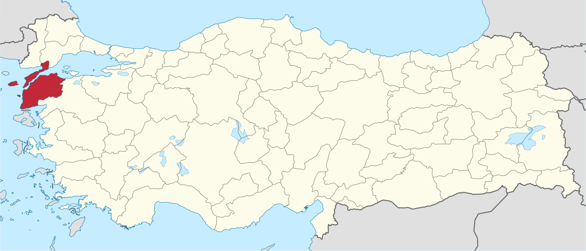  Canakkale Province, Turkey, where detention center outside Ayvacık is located. (TUBS, Creative Commons)