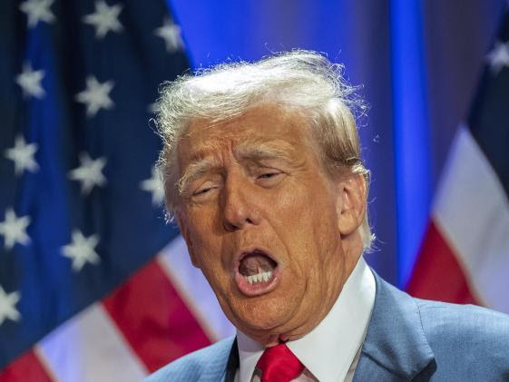 President-elect Donald Trump gestures as he attends a meeting with House Republicans in Washington, Wednesday, Nov. 13, 2024. (Allison Robbert/Pool via AP)