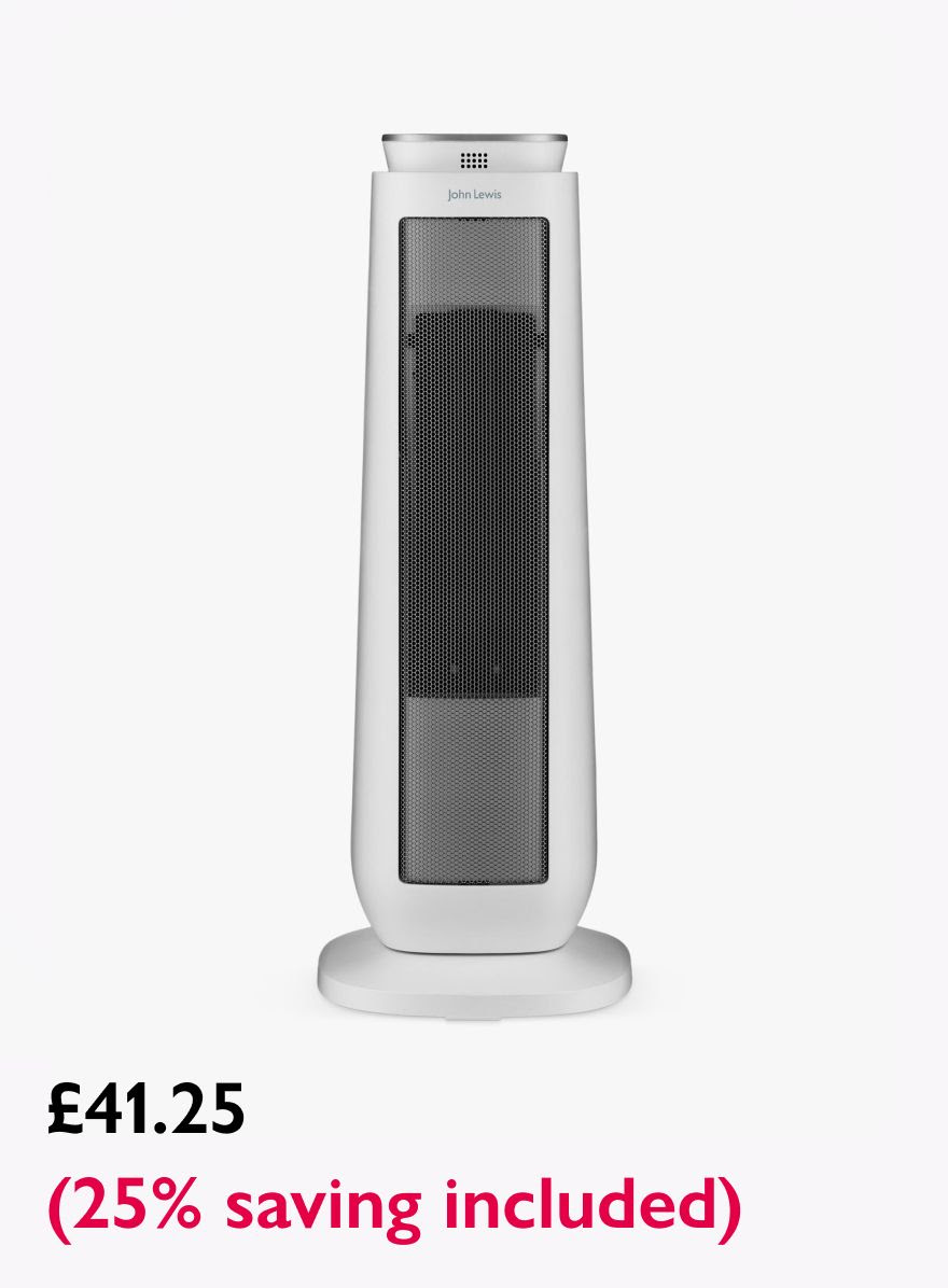 John Lewis Tower Electric Heater £41.25 (25% saving included)