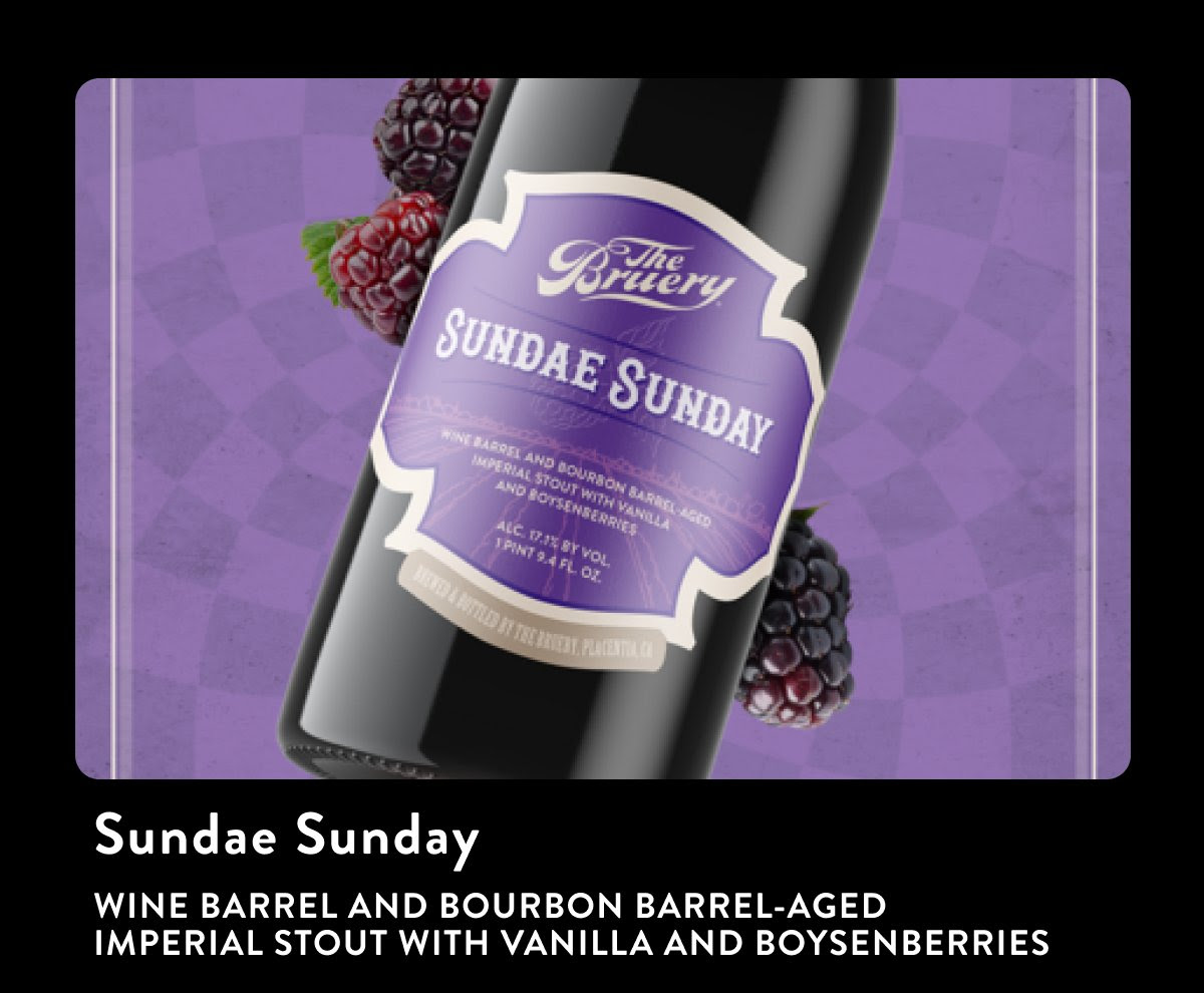 Sundae Sunday: Wine Barrel and Bourbon Barrel-Aged Imperial Stout with Vanilla and Boysenberries