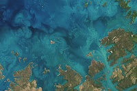 Colorful sediment off the coast of Australia.