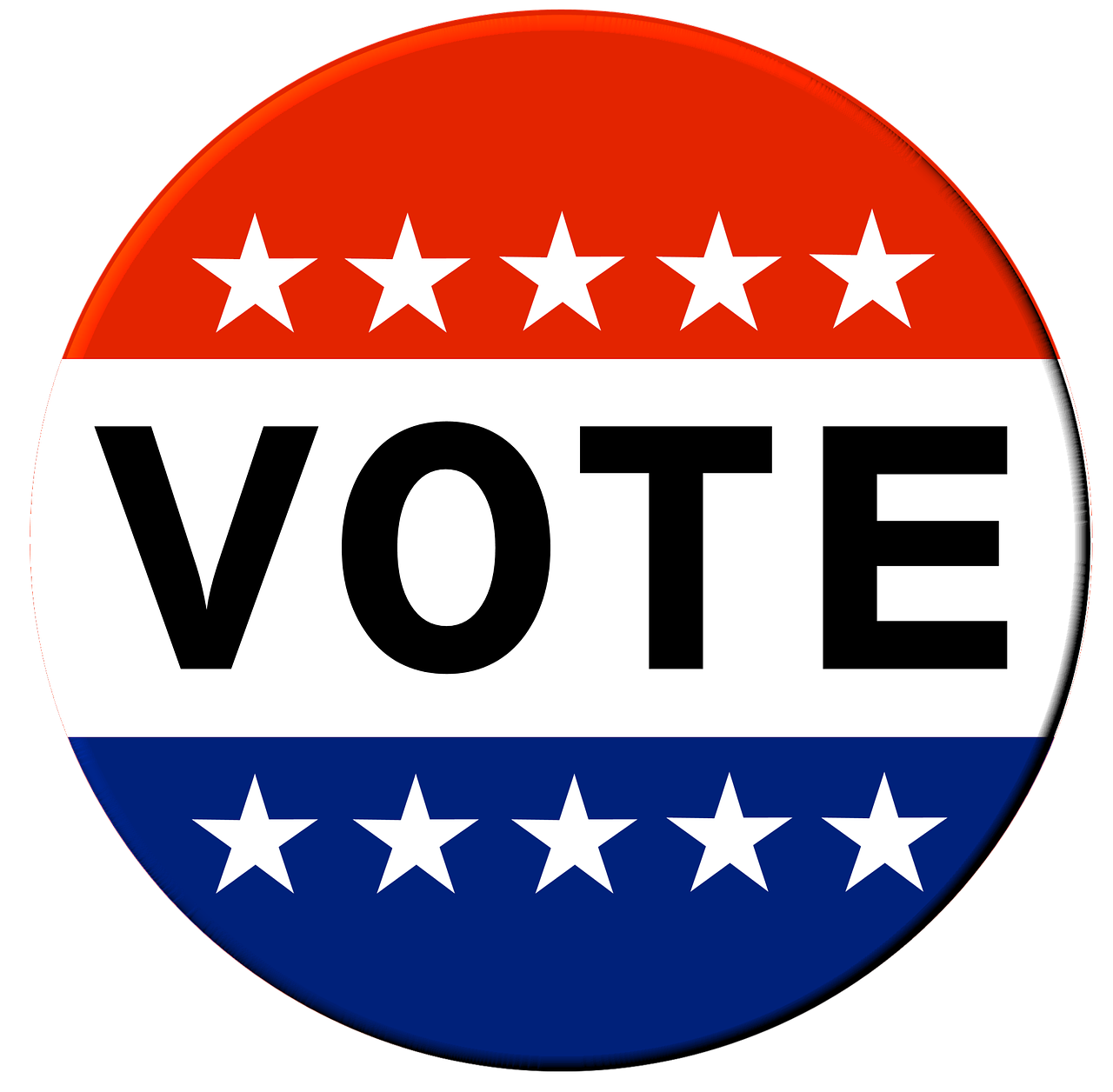 Pictured: Digital recreation of a "VOTE" button in red, white, and blue. Picture credits to Pixabay.com credits to 