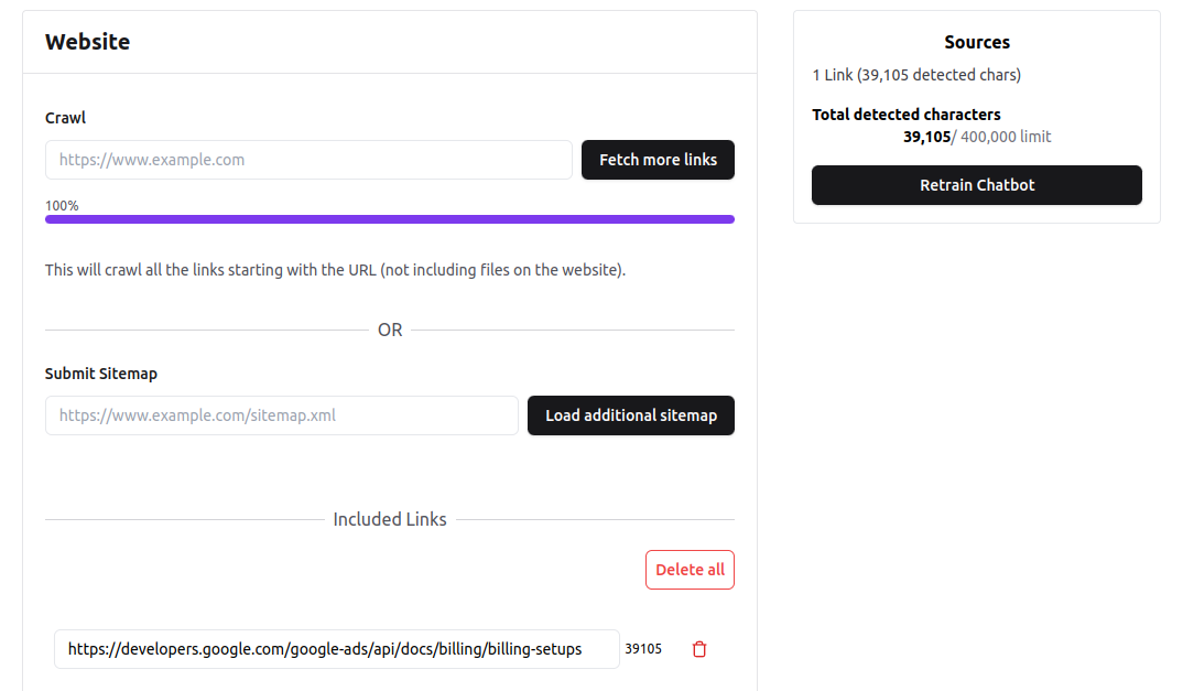 Chatbase Table Extraction