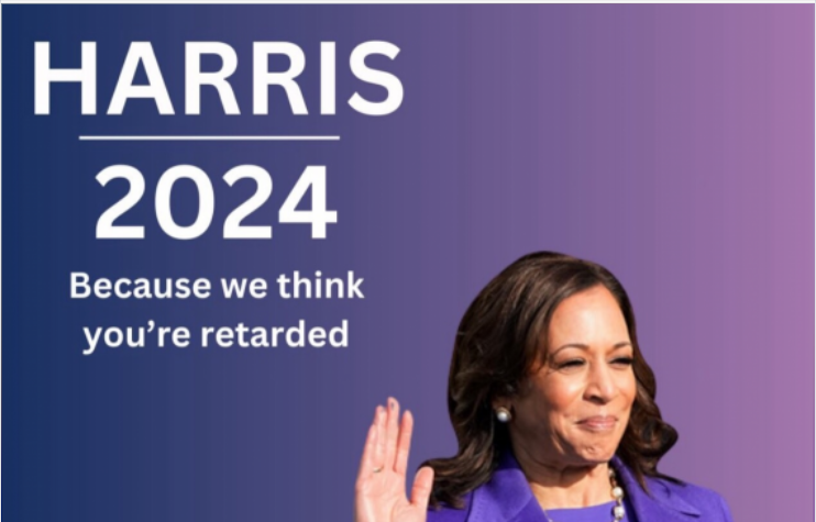 Meme showing Harris poster.