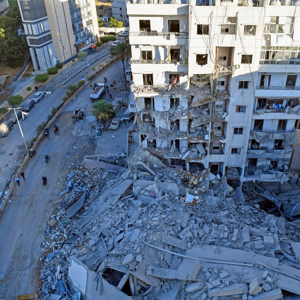 A blown out building in Beirut, Lebanon.